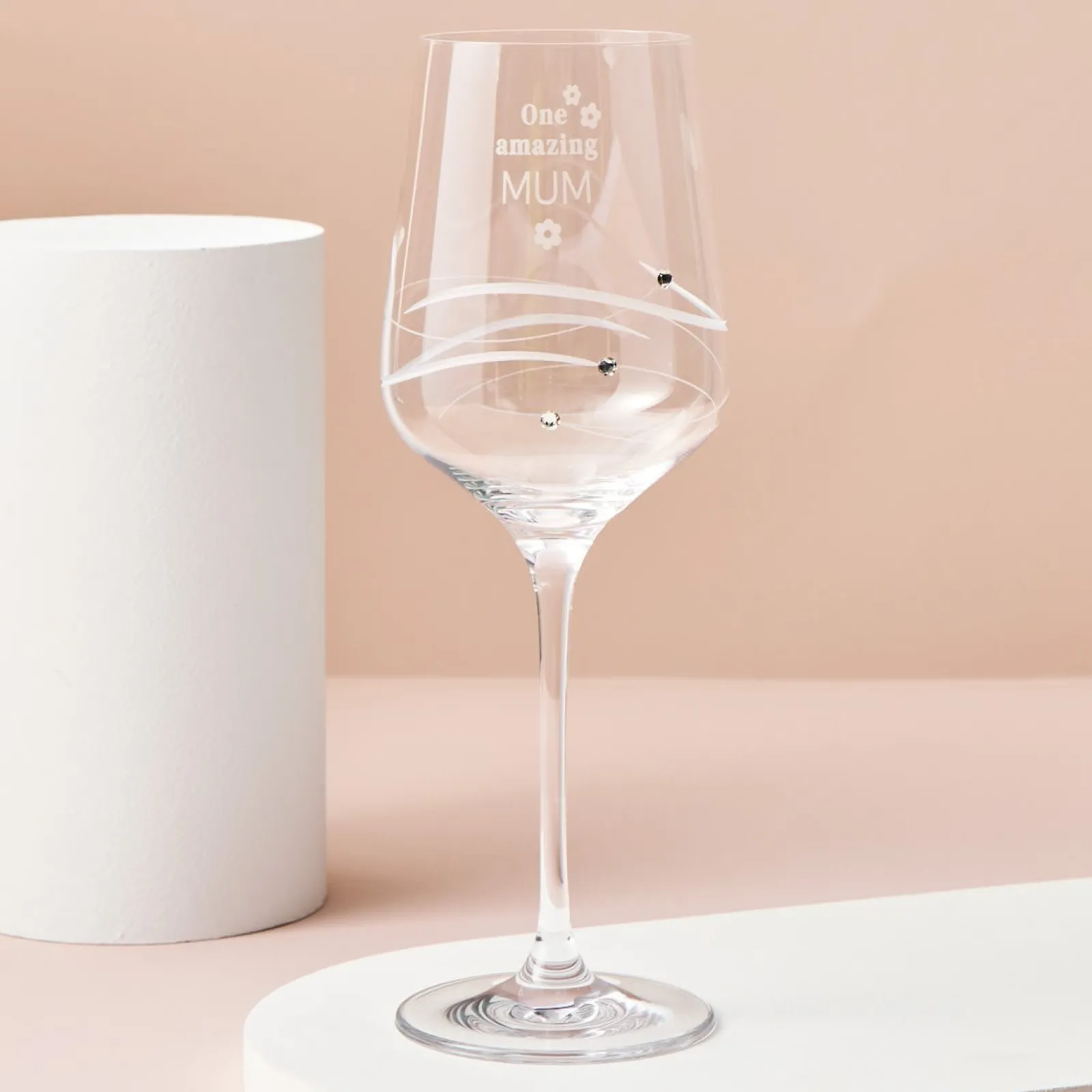 Card Factory Engraved Swarovski Elements Diamante Wine Glass - One Amazing