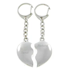 New Engraved Two Heart Key Rings Personalised Jewellery And Keepsakes|Personalised Engraved Gifts