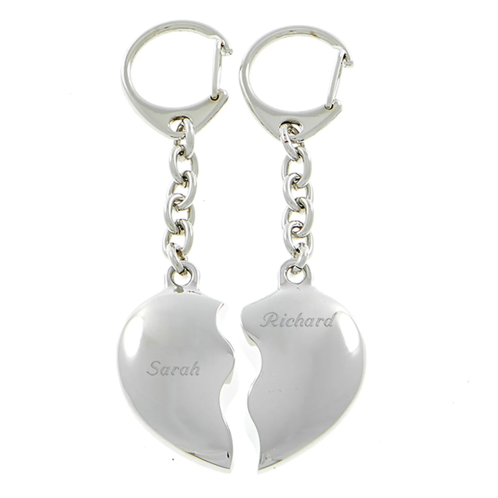 New Engraved Two Heart Key Rings Personalised Jewellery And Keepsakes|Personalised Engraved Gifts