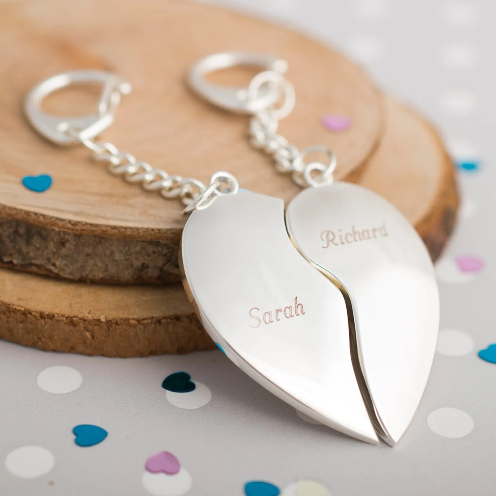 New Engraved Two Heart Key Rings Personalised Jewellery And Keepsakes|Personalised Engraved Gifts