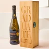 Card Factory Engraved Wooden Box With Luxury Prosecco - Graduate