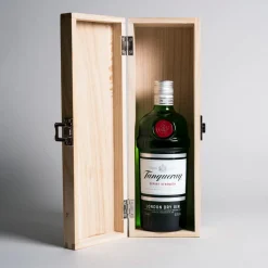 Hot Engraved Wooden Box With Tanqueray Gin - Message Personalised Engraved Gifts|Engraved Gifts