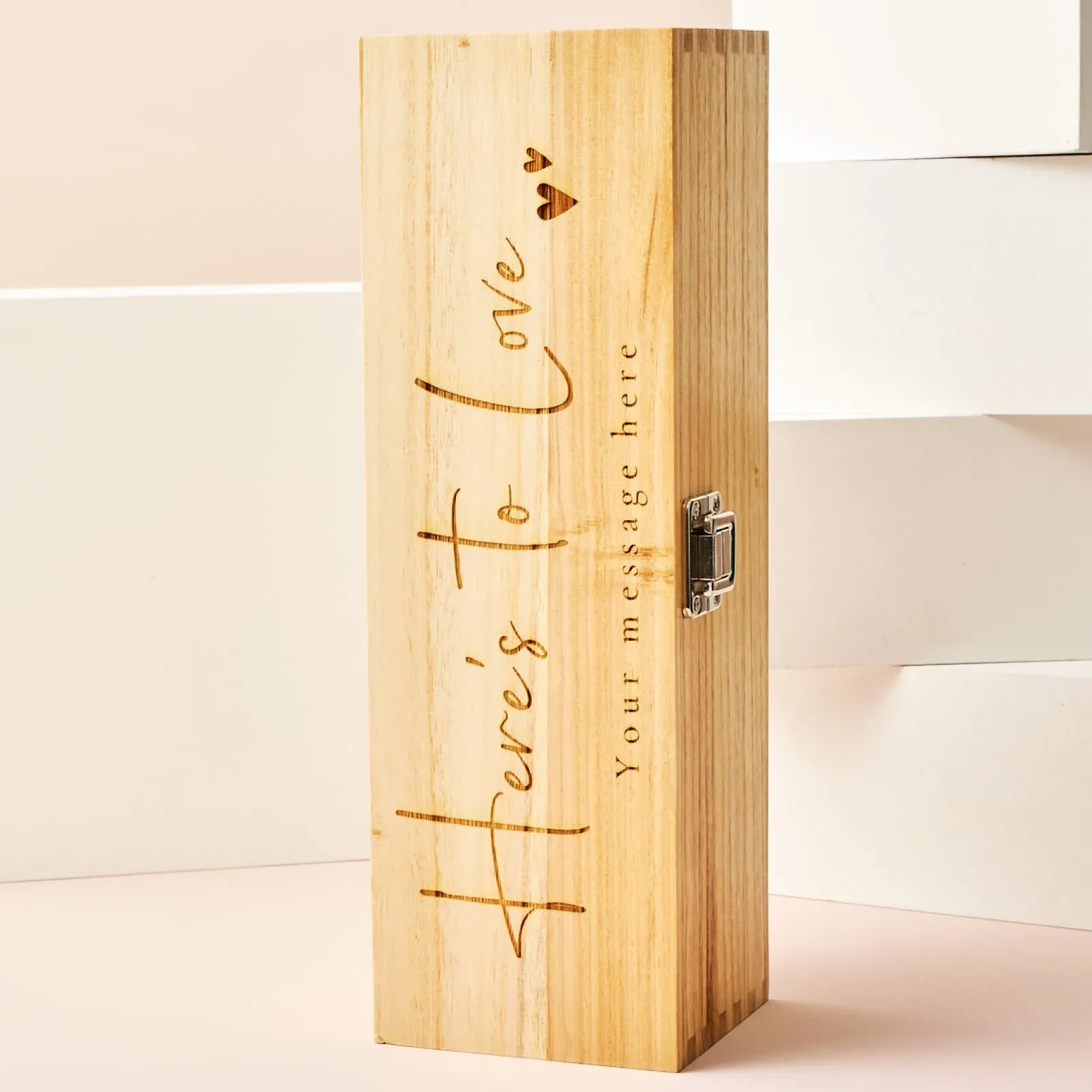 Engraved Wooden Box With Luxury Prosecco - Here's To Love Personalised Engraved Gifts|Engraved Gifts
