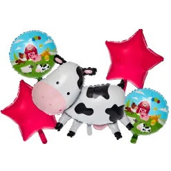 Online Farmyard Balloon Bouquet - 5 Balloons Kids Balloons For Kids|Character Balloons