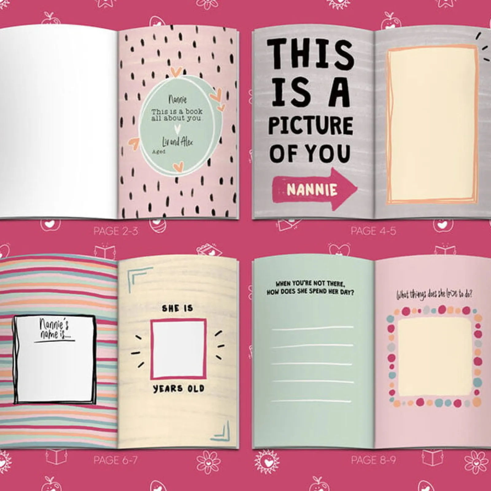 Online Fill in Your Words for Grandma A5 Personalised Book Books|Birthday Gifts