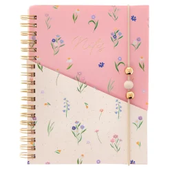 Card Factory Floral A6 Notebook With Bead Detail