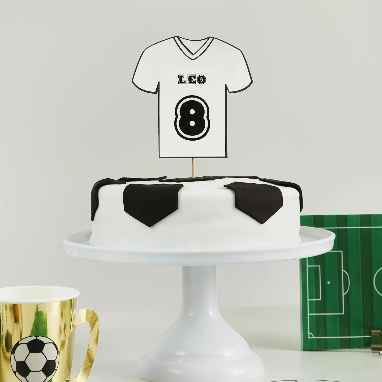 Card Factory Football Shirt Customisable Cake Topper