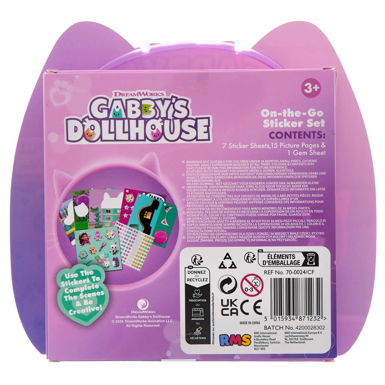 Kids Card Factory Gabby's Dollhouse On-The-Go Sticker Set