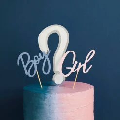 Card Factory Gender Reveal Card Cake Topper Set