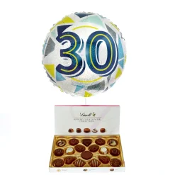 Clearance Geometric Blue & Yellow 30th Birthday Balloon & Lindt Chocolates - FREE GIFT CARD! 30Th Birthday|Balloons For Him