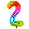 Kids Card Factory Giant Rainbow Number 2 Foil Helium Balloon - INFLATED