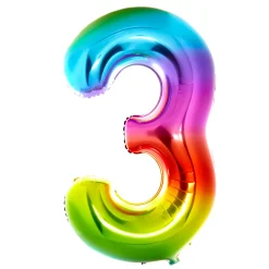 Best Giant Rainbow Number 3 Foil Helium Balloon - INFLATED Kids 30Th Birthday|Birthday Party
