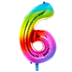 Kids Card Factory Giant Rainbow Number 6 Foil Helium Balloon