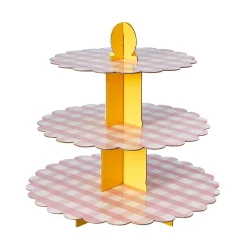 Clearance Gingham 3 Tier Cake Stand Tableware|Baby Shower Party