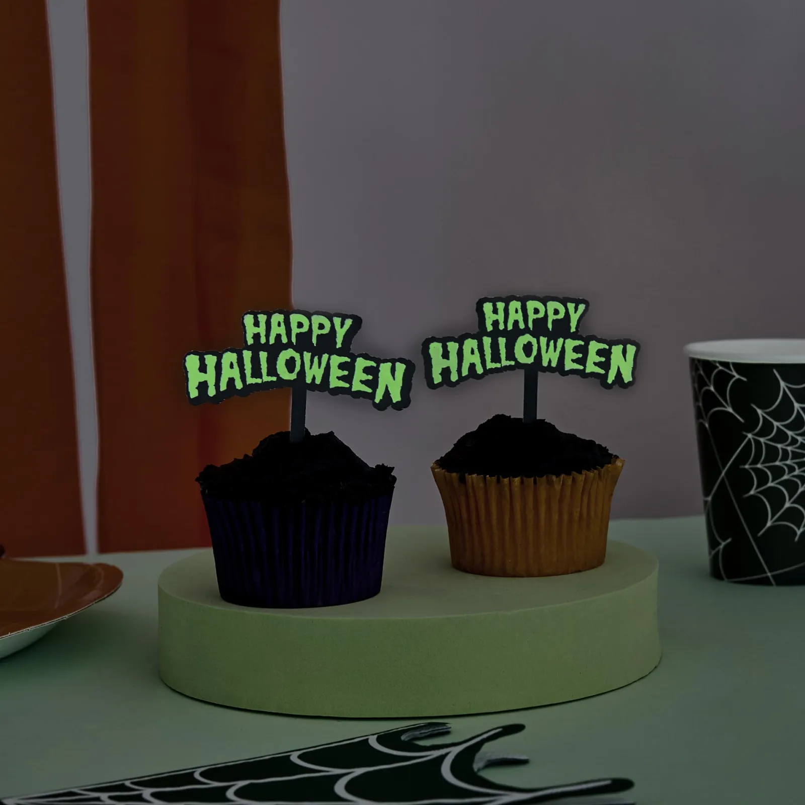 Card Factory Glow In The Dark Happy Halloween Food Picks - Pack of 12