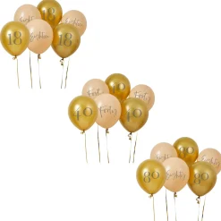 Discount Gold & Nude Special Age 12-Inch Latex Balloons (Pack of 6) - Choose Your Milestone Birthday Party|Balloons For Him