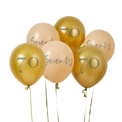 Discount Gold & Nude Special Age 12-Inch Latex Balloons (Pack of 6) - Choose Your Milestone Birthday Party|Balloons For Him