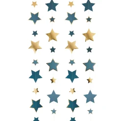Hot Gold & Teal Trailing Star Hanging Decorations 5m Banners & Bunting