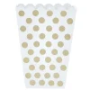 New Gold & White Dotty Treat Boxes - Pack Of 8 100Th Birthday|90Th Birthday