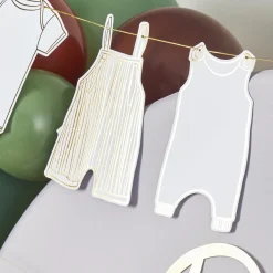 Clearance Gold Babygrow Card Garland 2.5m Banners & Bunting|Baby Shower Party
