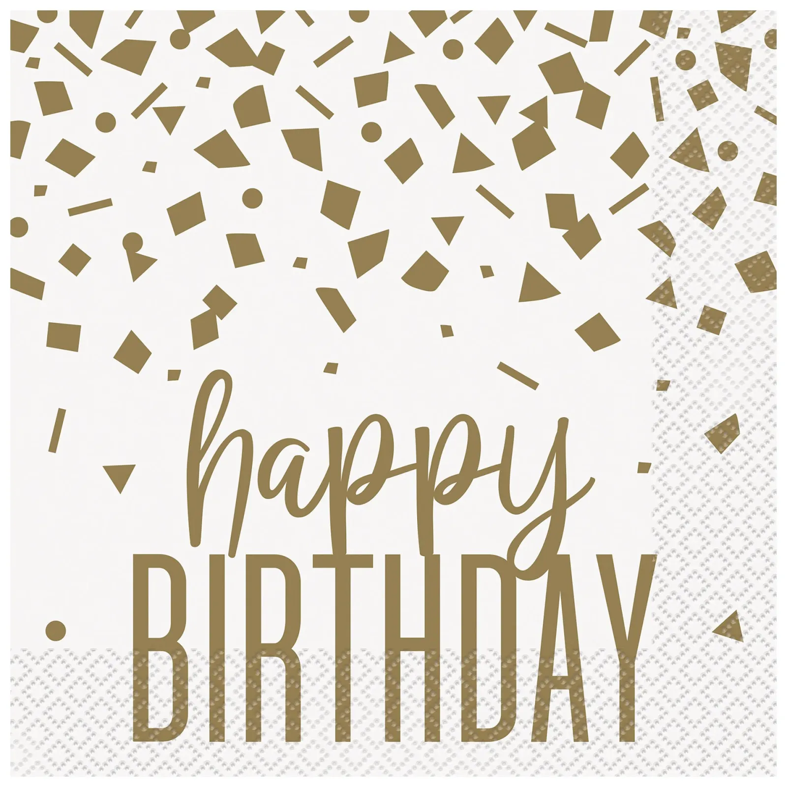 Card Factory Gold Confetti Birthday Party Tableware - 16 Guests