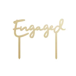 Hot Gold Engaged Acrylic Cake Topper Cake Candles|Engagement Party