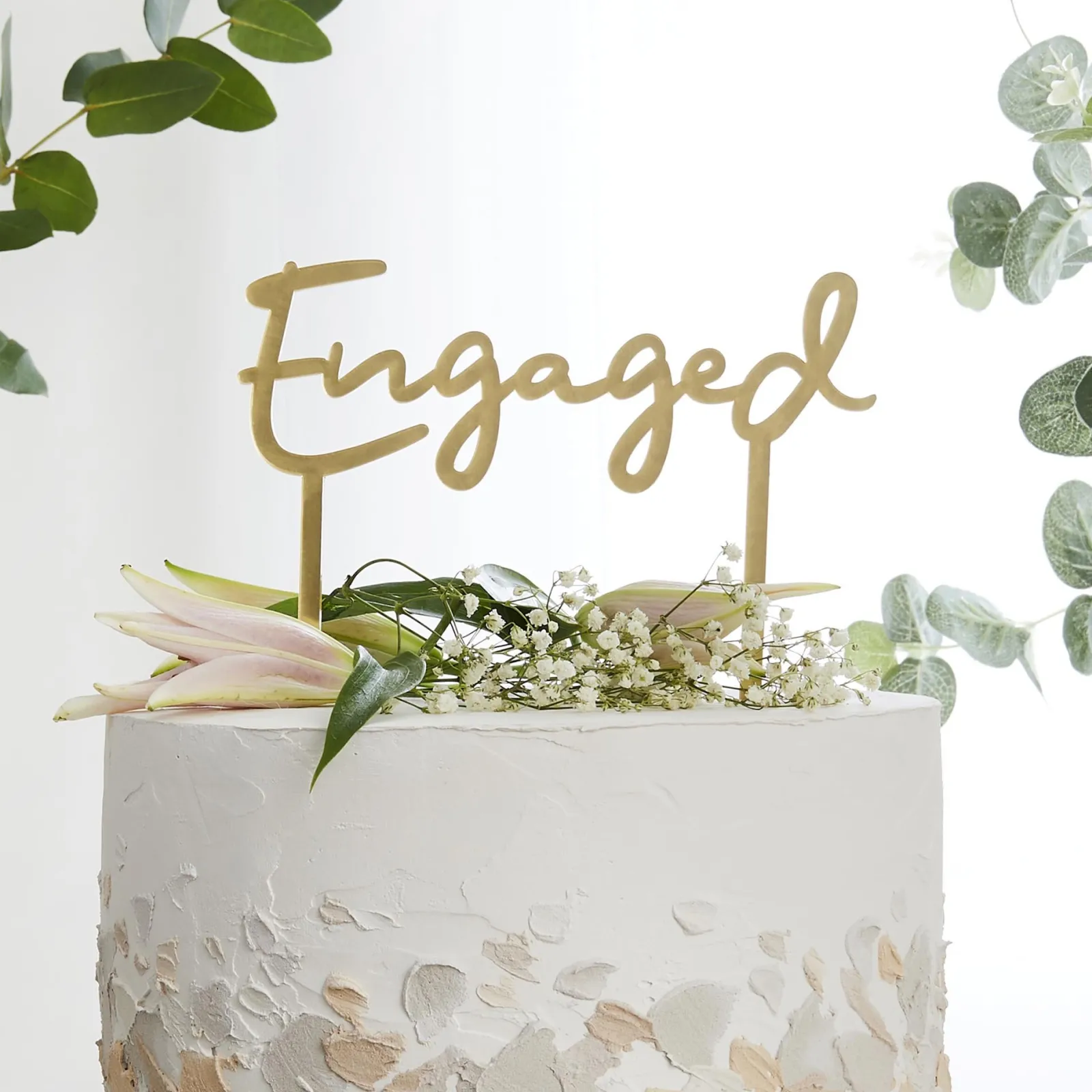 Hot Gold Engaged Acrylic Cake Topper Cake Candles|Engagement Party