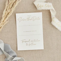 Card Factory Gold Foiled C7 Wedding Save The Dates - Pack of 20