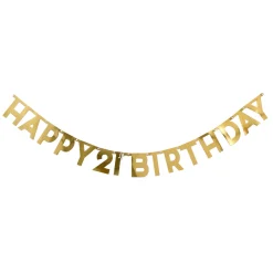 Card Factory Gold Happy 21st Birthday Letter Banner