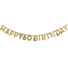 Card Factory Gold Happy 60th Birthday Letter Banner