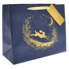 Card Factory Gold Hare Large Landscape Christmas Gift Bag
