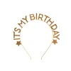 Card Factory Gold It's My Birthday Glitter Metal Headband