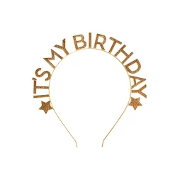 Card Factory Gold It's My Birthday Glitter Metal Headband