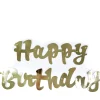 Clearance Gold Script Happy Birthday Banner Banners & Bunting|Birthday Party