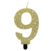 Hot Gold Starry Number 9 Cake Candle 90Th Birthday|Cake Candles