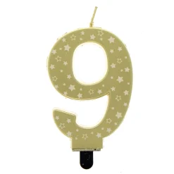 Hot Gold Starry Number 9 Cake Candle 90Th Birthday|Cake Candles