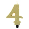 Card Factory Gold Starry Number 4 Cake Candle