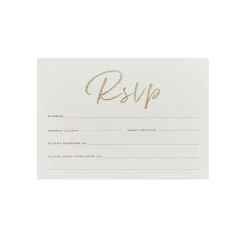 Clearance Gold Wedding RSVPs - Pack of 20 Invitations|Wedding Party
