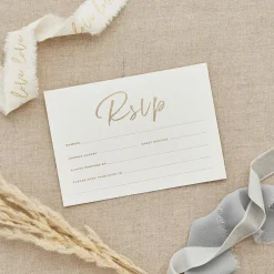 Clearance Gold Wedding RSVPs - Pack of 20 Invitations|Wedding Party