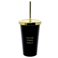 Clearance Good Vibes Only Reusable Cup & Straw Kids Birthday Gifts|Gifts For Kids