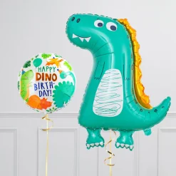 Kids Card Factory Goofy Dinosaur Birthday Supershape & Foil Balloon Package - Delivered Inflated!