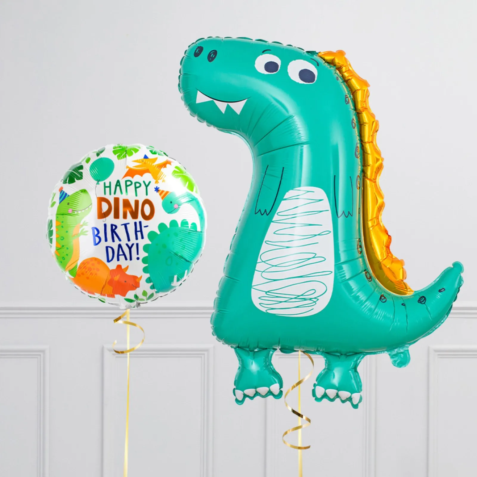 Kids Card Factory Goofy Dinosaur Birthday Supershape & Foil Balloon Package - Delivered Inflated!
