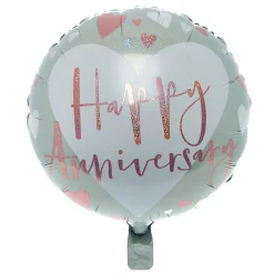 Sale Grey & Pink Happy Anniversary 18-Inch Foil Helium Balloon Anniversary Party|Balloons For Her