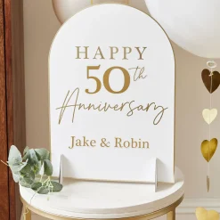 Card Factory Happy Anniversary Customisable Table Sign