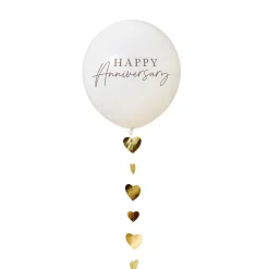 Card Factory Happy Anniversary 18-Inch Latex Balloon & Trailing Heart Tail