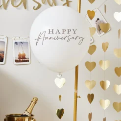 Card Factory Happy Anniversary 18-Inch Latex Balloon & Trailing Heart Tail