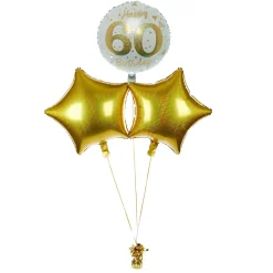 Hot Happy 60th Birthday Balloon Bouquet - DELIVERED INFLATED! 60Th Birthday|30Th Birthday