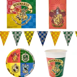 Card Factory Harry Potter Birthday Party Tableware & Decorations Bundle - 16 Guests