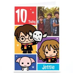 Outlet Harry Potter Photo Card - Harry Hermione Dobby Hedwig And YOU, Editable Age Kids For Son|For Nephew