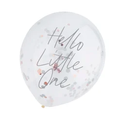Card Factory Hello Little One Confetti 12-Inch Latex Balloons - Pack of 5